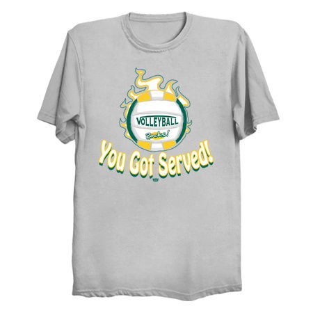 You Got Served Green Yellow Volleyball T-Shirt tiny thumbnail