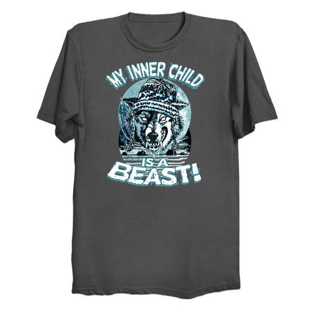 My Inner Child is a Beast Winter Wolf With Beanie tiny thumbnail