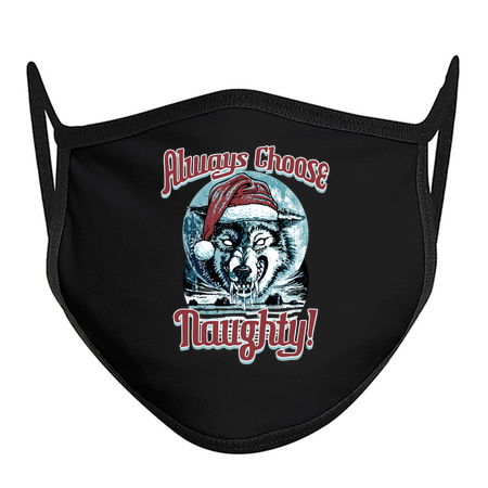 Always Choose Naughty Winter Wolf With Santa Hat tiny thumbnail