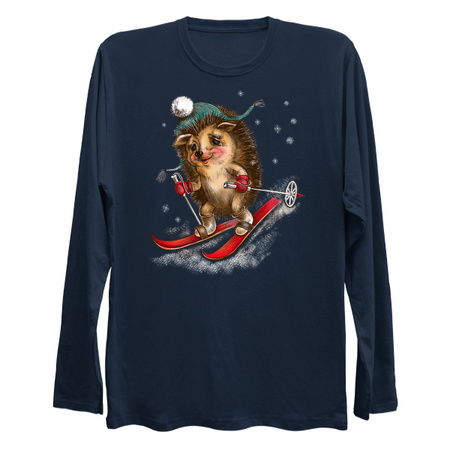 Little hedgehog skier tiny thumbnail