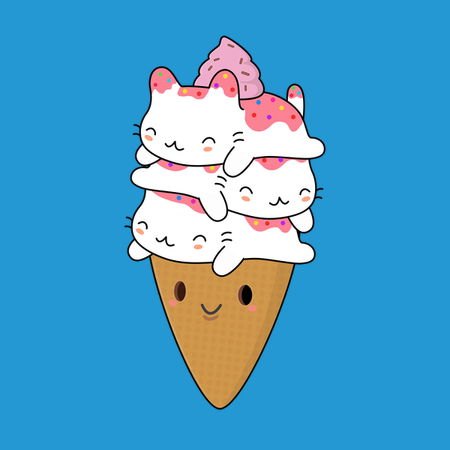 Cute cat ice cream hot sale