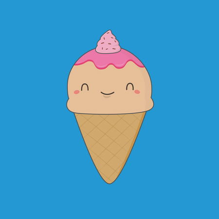 Tasty Ice Cream Cone Is Kawaii - NeatoShop