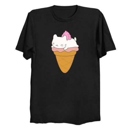 Pink Kitten on a ice cream cone is kawaii tiny thumbnail