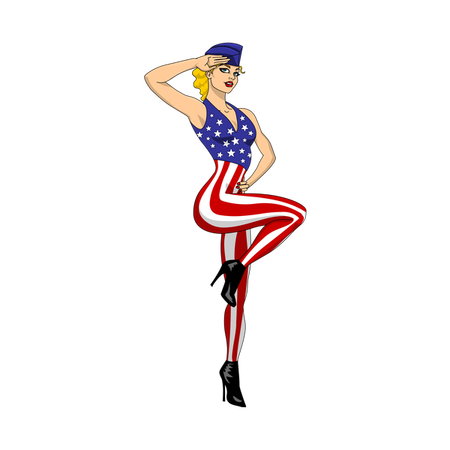 4th of July Girl Salute - NeatoShop