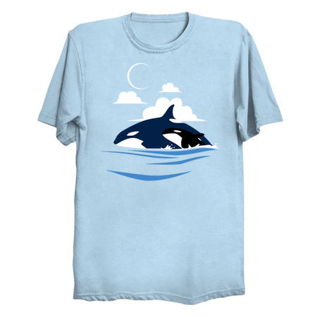 Killer whale Mom and her baby tiny thumbnail