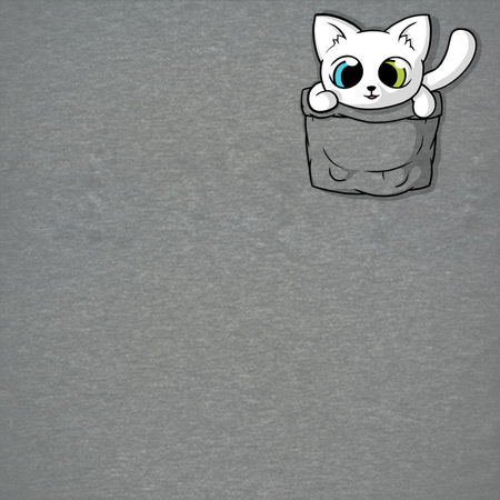 Cute White Pocket Cat Neatoshop