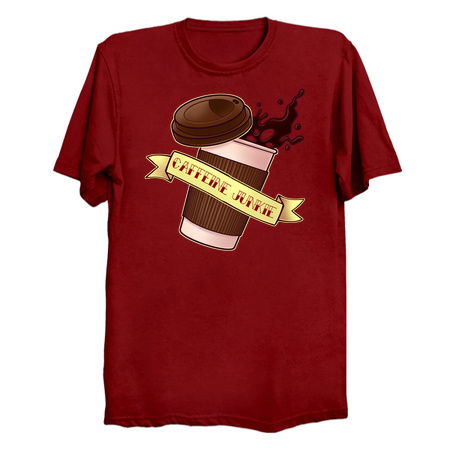 Caffeine Junkie Shirt - Coffee Addict Design for Waking up and Breakfast tiny thumbnail