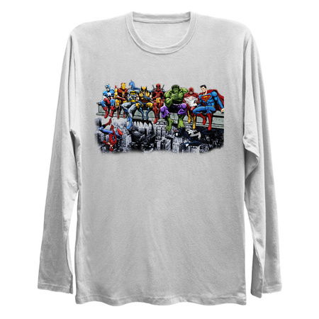 Marvel and DC Superheroes Lunch Atop A Skyscraper - Cut-Out-w-background tiny thumbnail