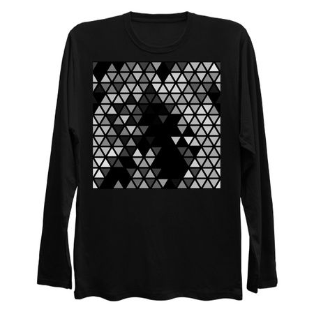 Geometric Fractal Triangles Black Noir tiny thumbnail