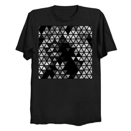 Geometric Fractal Triangles Black Noir tiny thumbnail