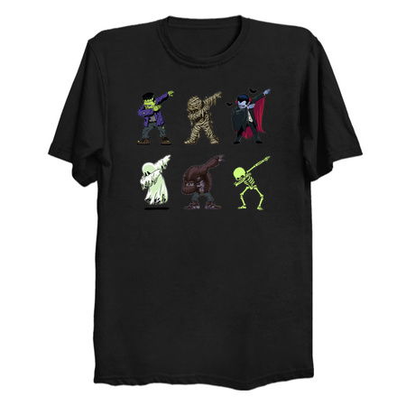 Dabbing Halloween Creatures Skeleton Zombie Dab tiny thumbnail