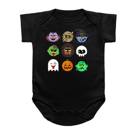 MONSTER FACES Halloween Emoji Shirt Skeleton Dracula Costume tiny thumbnail