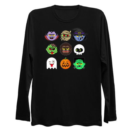 MONSTER FACES Halloween Emoji Shirt Skeleton Dracula Costume tiny thumbnail