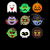MONSTER FACES Halloween Emoji Shirt Clown Skeleton Costume tiny thumbnail