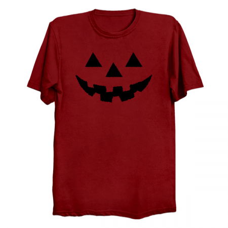 Jack O' Lantern Pumpkin Face BLACK Halloween Costume T-Shirt tiny thumbnail