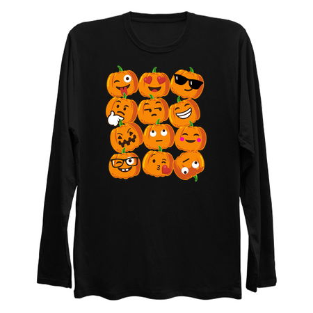 Pumpkin Emoji Faces T-Shirt Emoji Halloween Costume tiny thumbnail