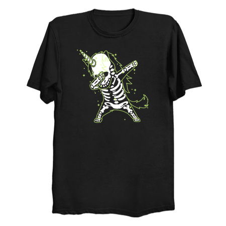 Dabbing Unicorn Skeleton Shirt Dab Hip Hop X-Ray Glow Effect 2 tiny thumbnail