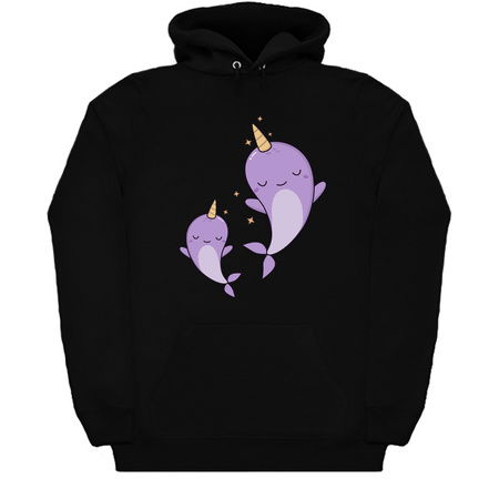 Whimsically Kawaii Cute Narwhals in Ocean tiny thumbnail