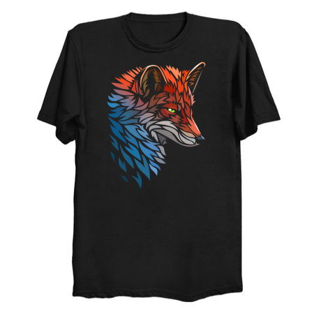 Tribal Fox Red Blue - NeatoShop