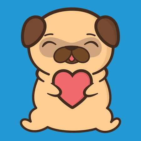 Cute animated hot sale pugs