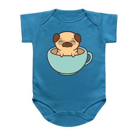 Coffee Loving Cute and Kawaii Adorable Pug tiny thumbnail