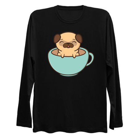 Coffee Loving Cute and Kawaii Adorable Pug tiny thumbnail