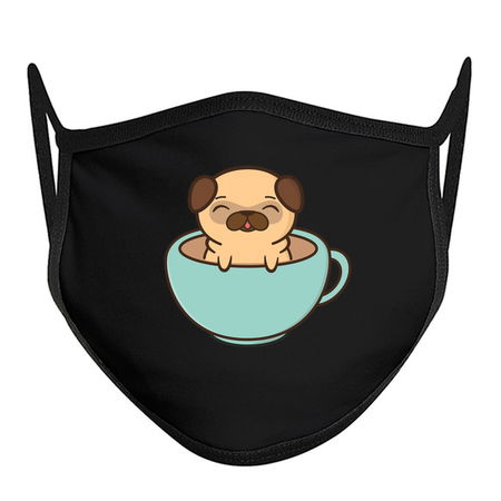 Coffee Loving Cute and Kawaii Adorable Pug tiny thumbnail