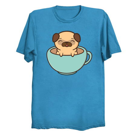 Coffee Loving Cute and Kawaii Adorable Pug tiny thumbnail