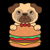 Burger loving Adorable Pug With Burger tiny thumbnail