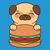 Awesome Pug With Burger Is Kawaii and Cute tiny thumbnail