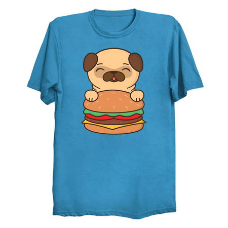 Awesome Pug With Burger Is Kawaii and Cute tiny thumbnail
