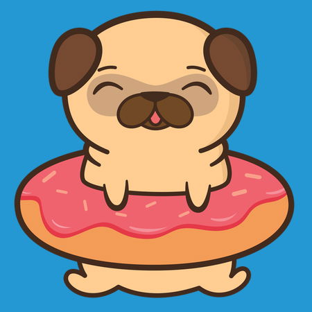 Cute kawaii best sale pug