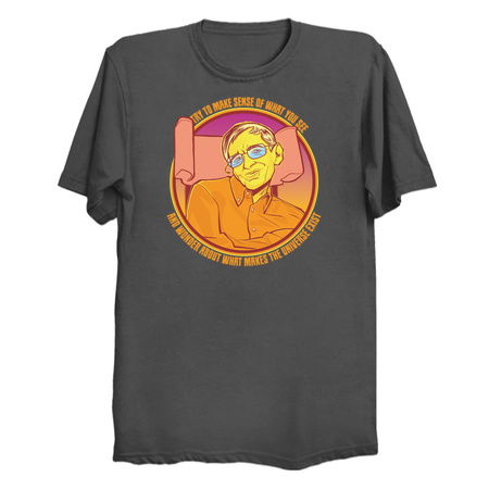 Inspirational Scientist Hawking Quote Shirt - Try to make Sense of the Universe tiny thumbnail