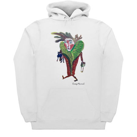 Lady on walk with poodle, people from the neighborhood tiny thumbnail