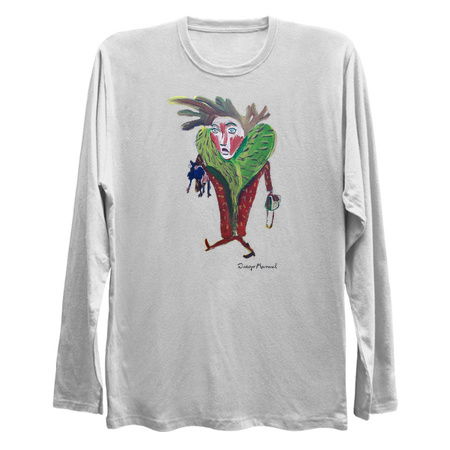 Lady on walk with poodle, people from the neighborhood tiny thumbnail