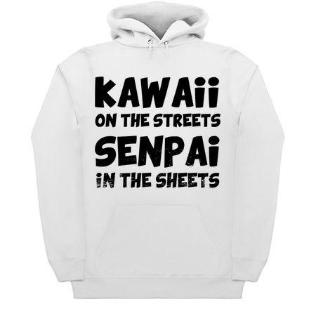 Kawaii on the streets Senpai in the sheets - black text tiny thumbnail