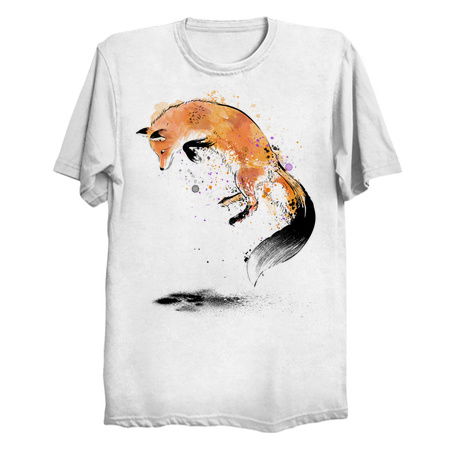 Red Fox jumping into Snow - NeatoShop