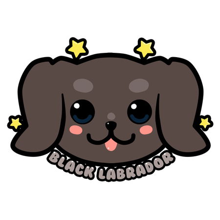 Kawaii Black Labrador Dog Face Neatoshop