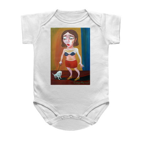 Girl on walk with puppy, people from the neighborhood B tiny thumbnail