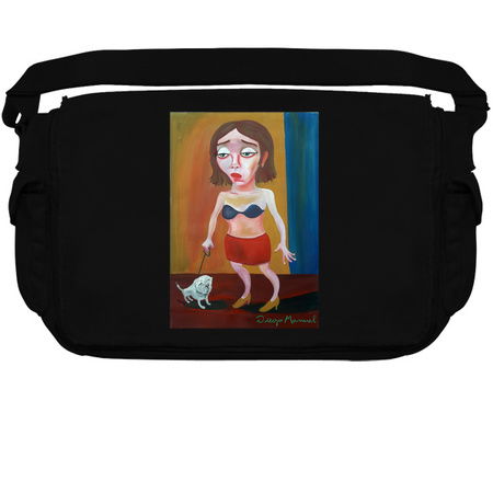 Girl on walk with puppy, people from the neighborhood B tiny thumbnail