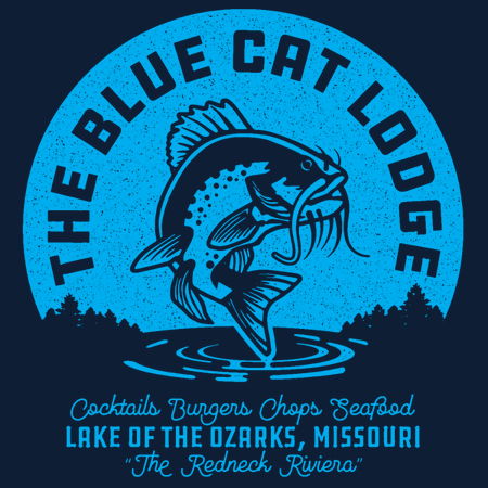  Vintage The Blue Cat Lodge Lake Of The Ozarks T-Shirt