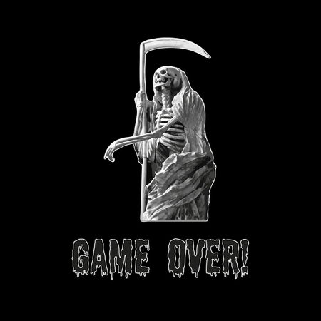 Gothic Hallowe'en Grim Reaper – Game Over! - NeatoShop