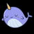 Purple Narwhal Is Cute Kawaii and Adorable tiny thumbnail
