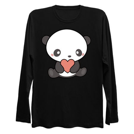 Panda Has A Heart Kawaii Cute and Adorable tiny thumbnail