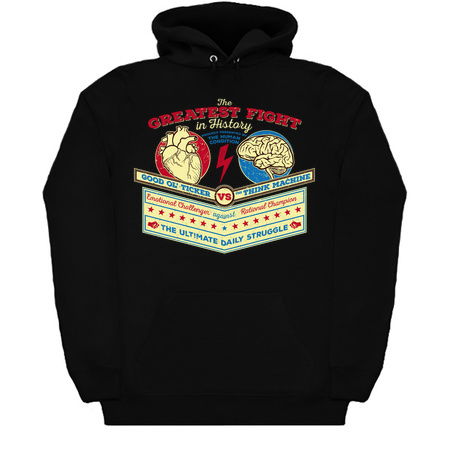 Heart vs Brain Funny Human Condition Boxing Fight Shirt Daily Struggle tiny thumbnail