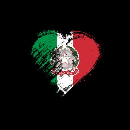 Grungy I Love Italy Heart Flag Neatoshop