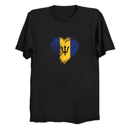 Grungy I Love Barbados Heart Flag tiny thumbnail