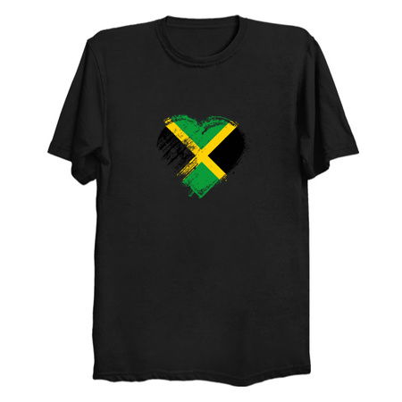 Grungy I Love Jamaica Heart Flag tiny thumbnail