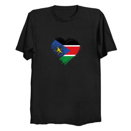 Grungy I Love South Sudan Heart Flag tiny thumbnail