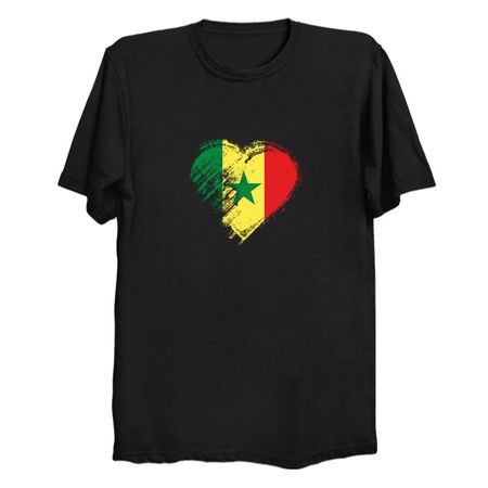 Grungy I Love Senegal Heart Flag tiny thumbnail